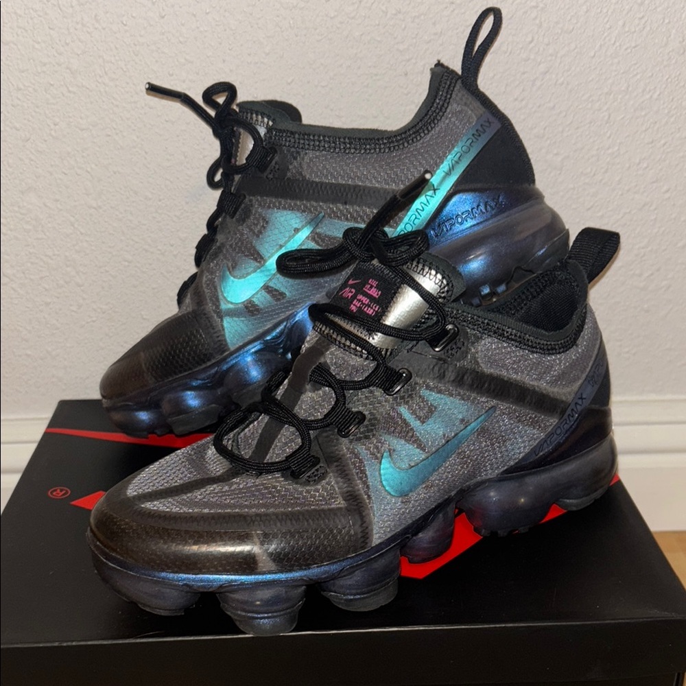 Nike Black and Blue Sneakers with Air Pods